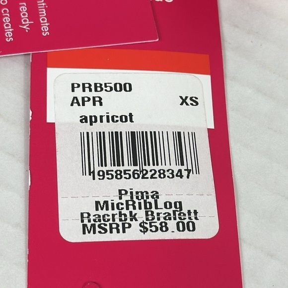 COMMANDO SIze XS Pima Cotton Blend Micro Rib Racerback Bralette Apricot NWT - Picture 5 of 8